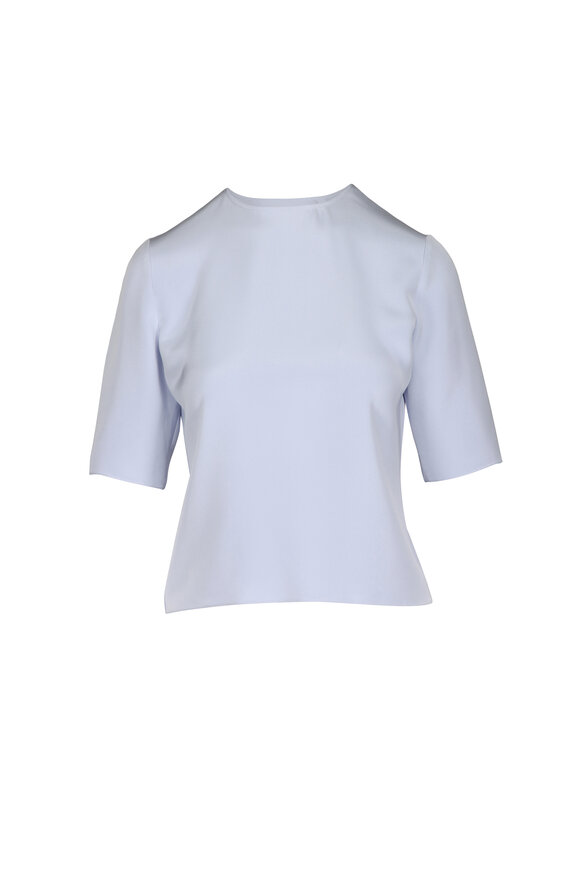 Peter Cohen Buddy Light Blue Stretch Wool Knit Jersey T-Shirt