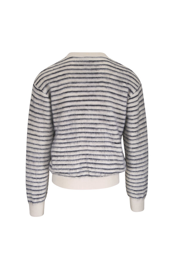 Tom Ford Black & White Stripe Brushed Mohair Sweater - view 2
