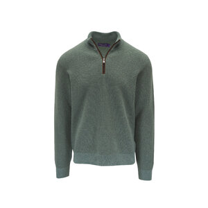 RALPH LAUREN PURPLE LABELサーマルニットMサイズ Ralph Lauren Purple Label - Green Cashmere Quarter-Zip Pullover