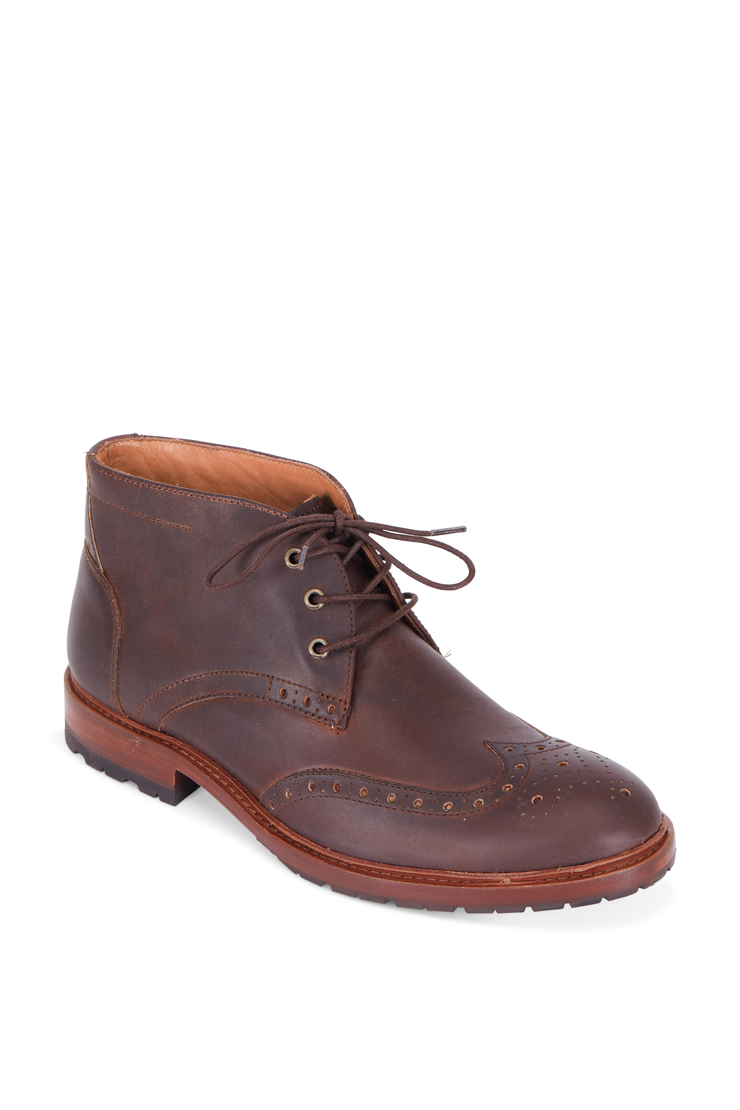 Trask Lawson Brown Oiled American Steer Wingtip Boot