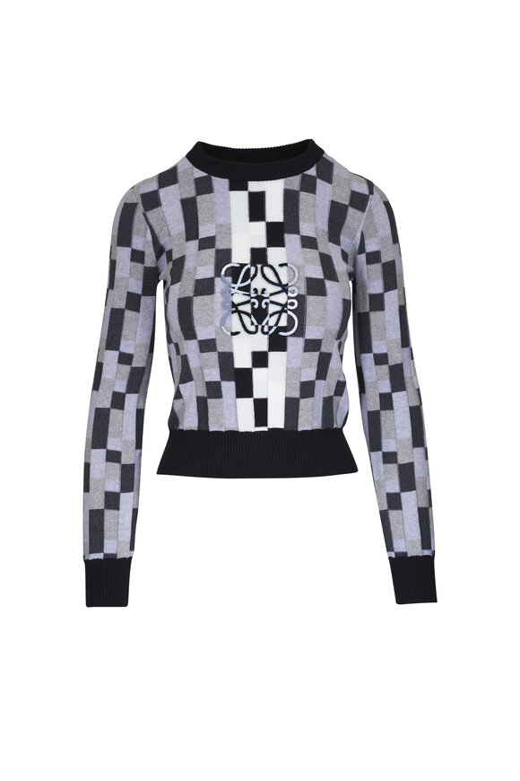 Loewe Gray Anagram Checker Sweater