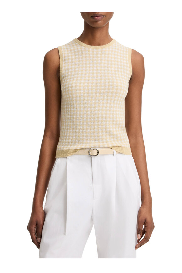Vince Off White & Maiz Gingham Tank - view 2