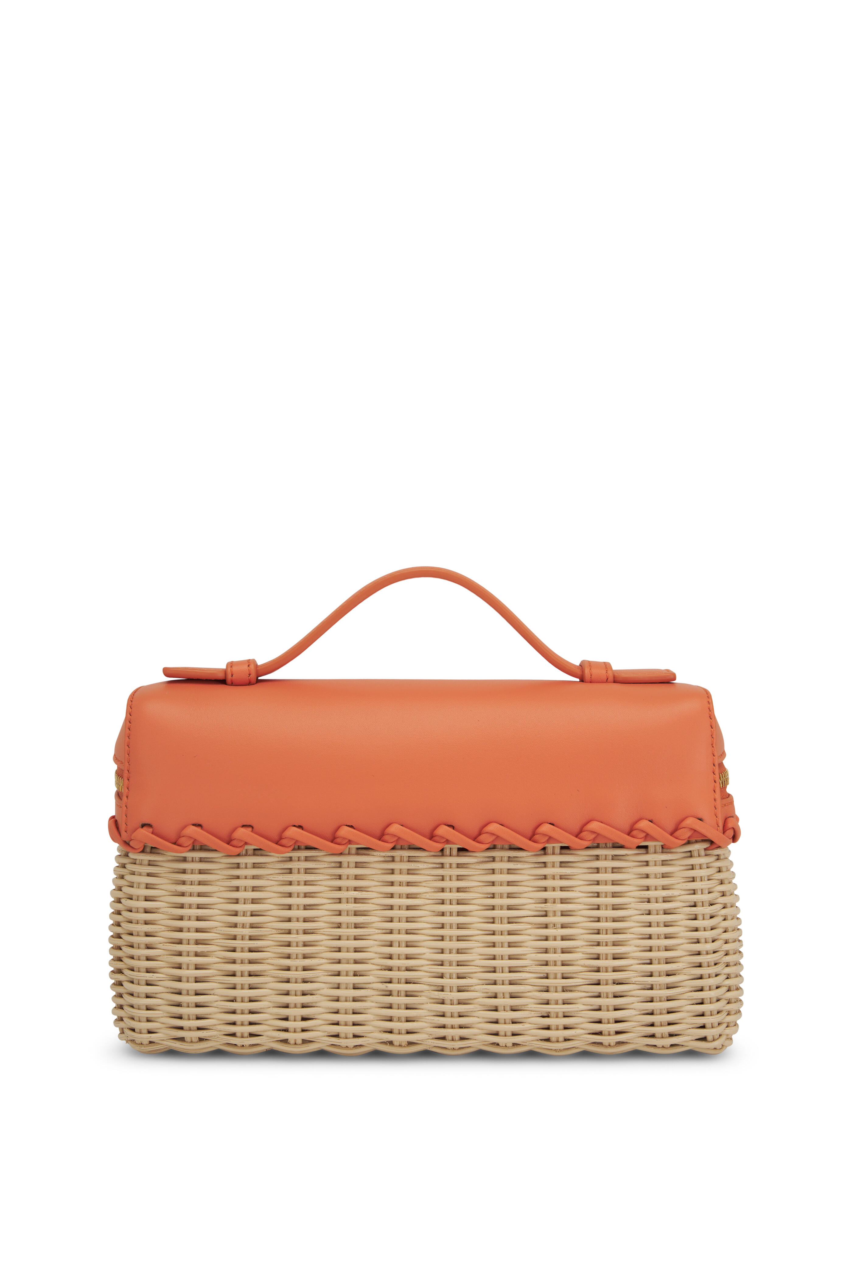 Loro Piana - L19 Orange Leather & Wicker Extra Pocket