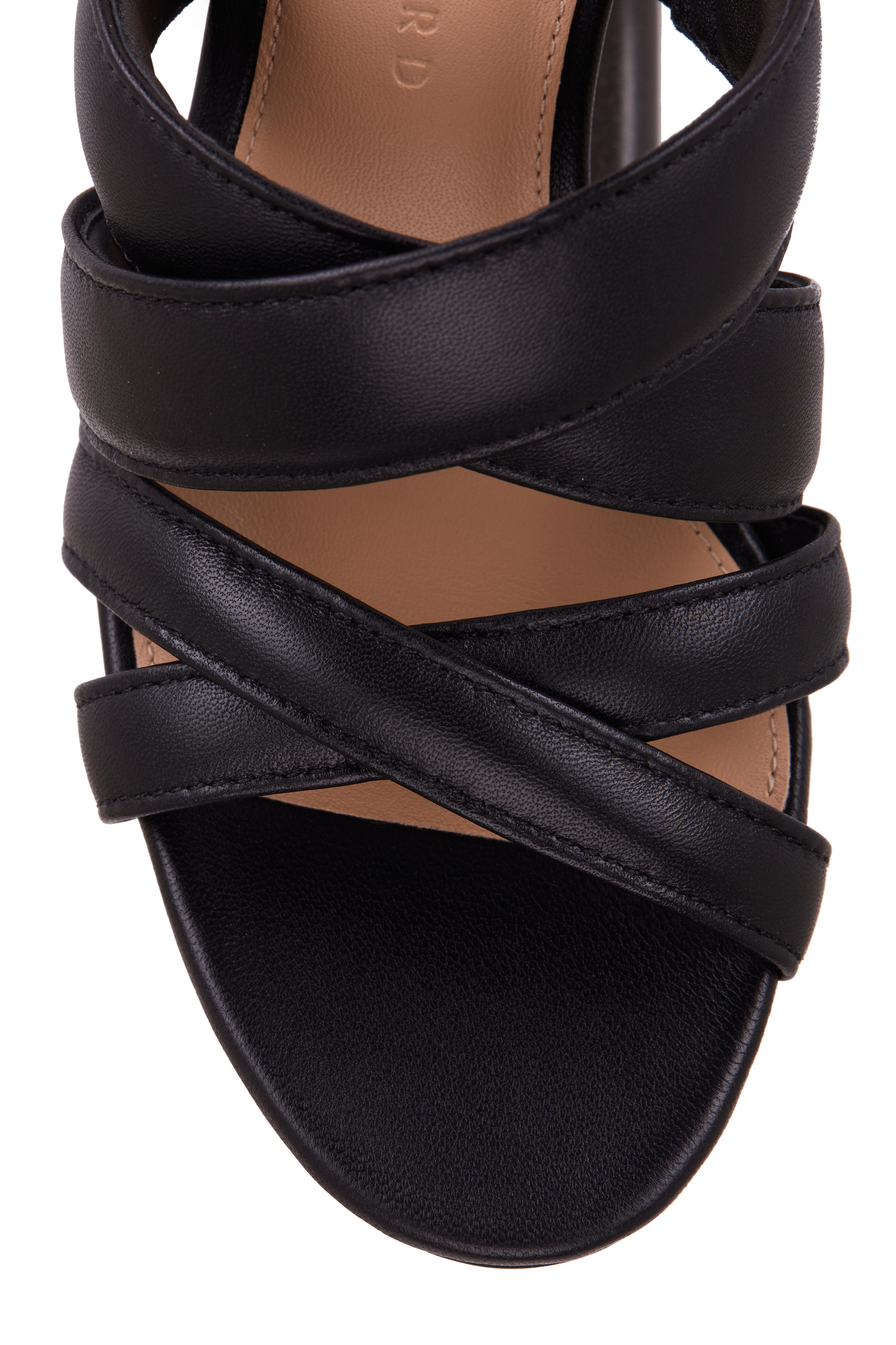 Veronica Beard - Ginny Black Leather Strappy Sandal, 75mm