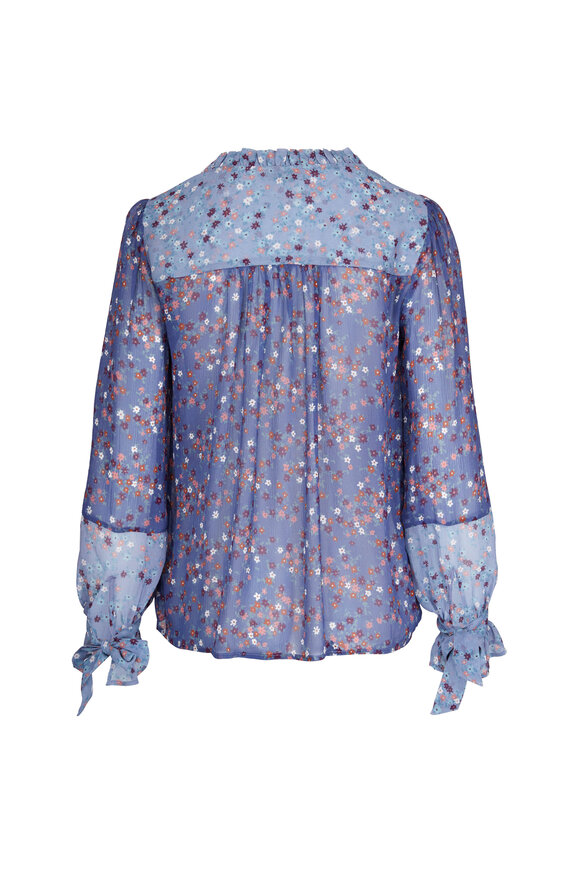 Paige - Dorothy Blue & Purple Silk Floral Blouse
