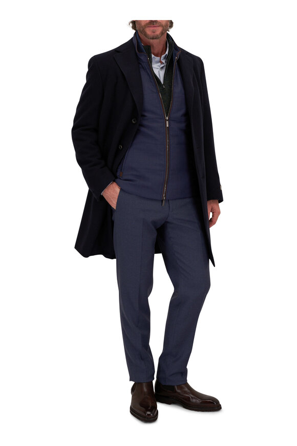 Canali - Navy Wool & Cashmere Topcoat 