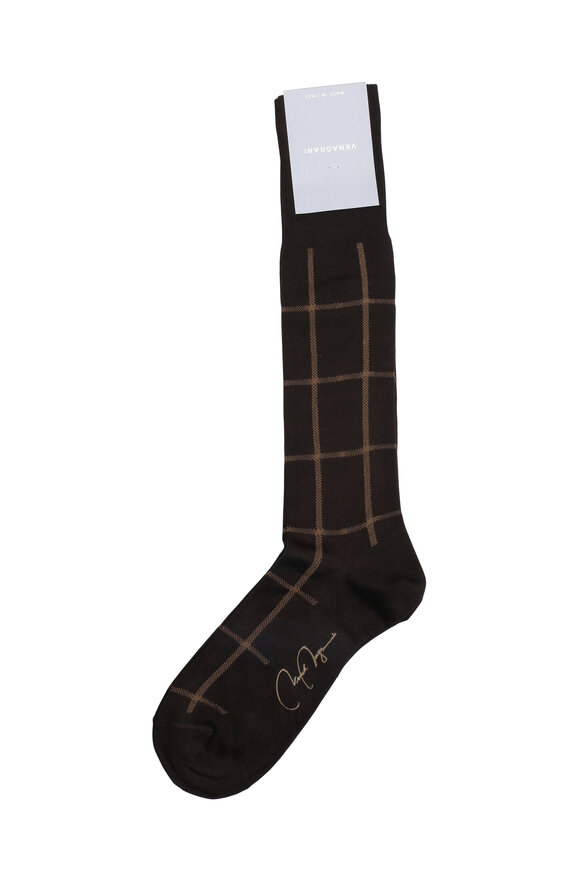 VKNagrani - Brown Windowpane Dress Socks