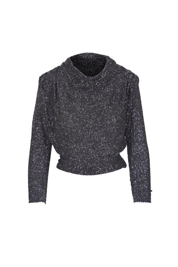 Valentino Black & Silver Paillette Top