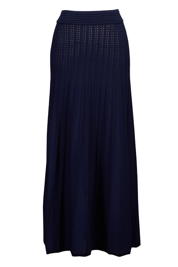 Edeline Lee Dora Navy Blue Knit Midi Skirt - view 1