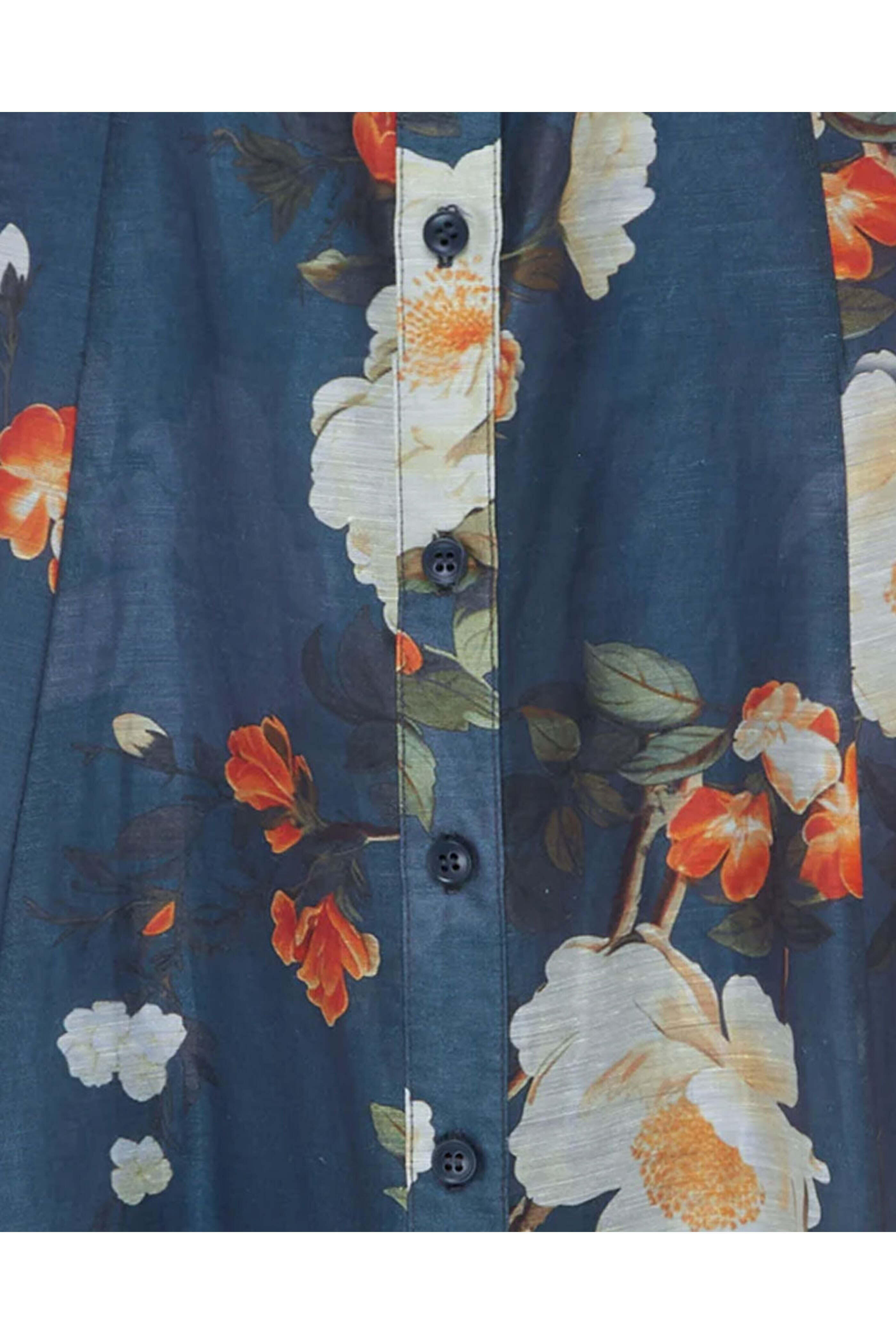 Leo Lin - Pear Blossom Print Katrina Butterfly Sleeve Midi