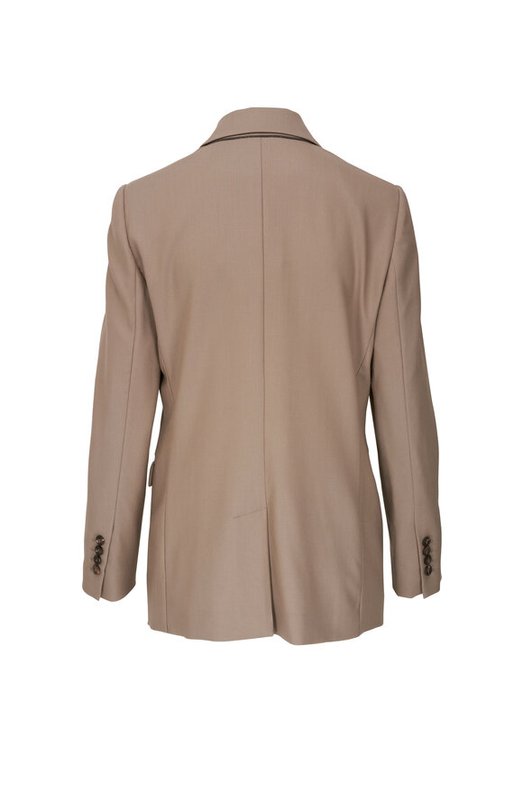 Brunello Cucinelli - Almond Wool Single Button Jacket 