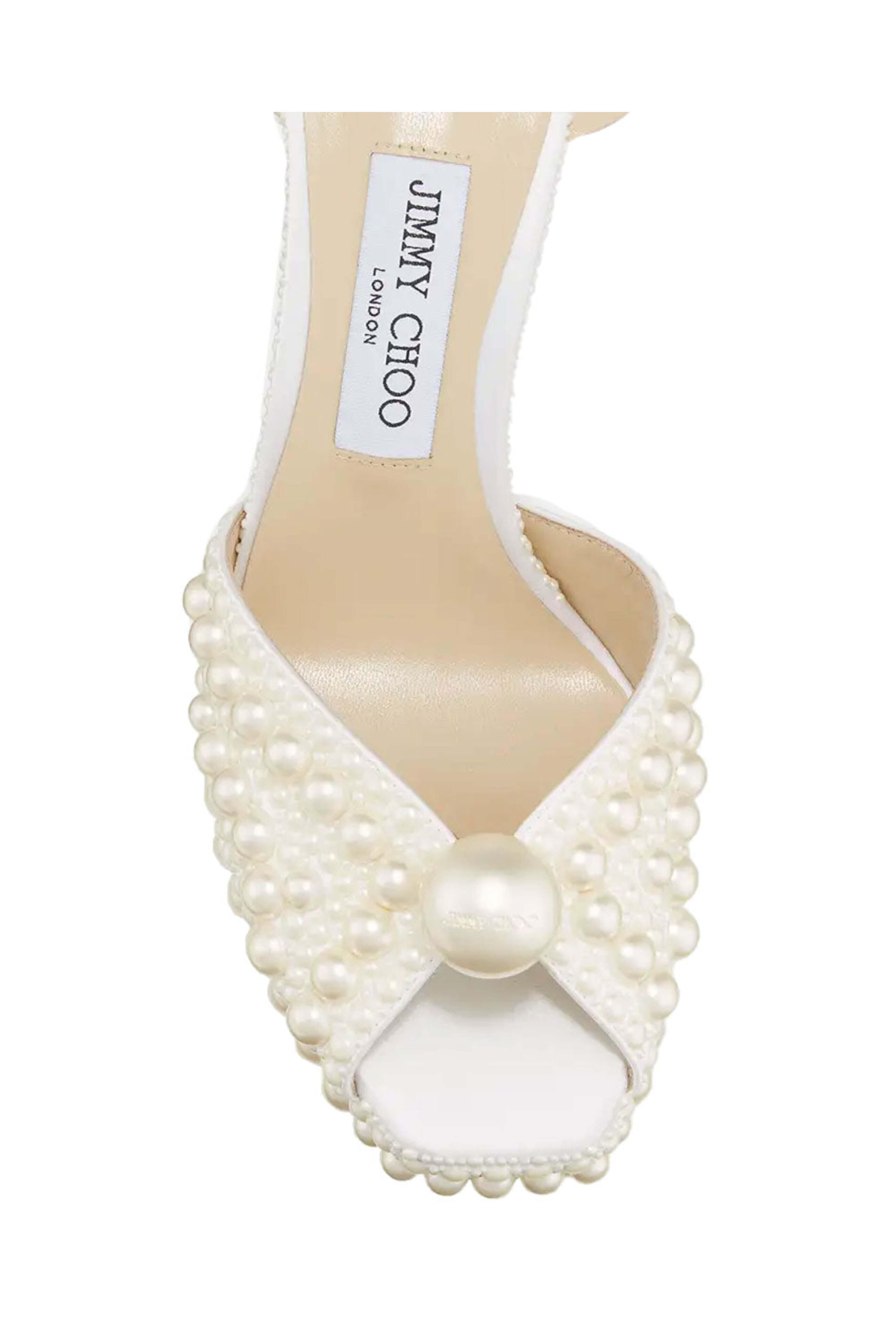 Jimmy Choo - Sacaria 120 Pearl Platform Sandal in White