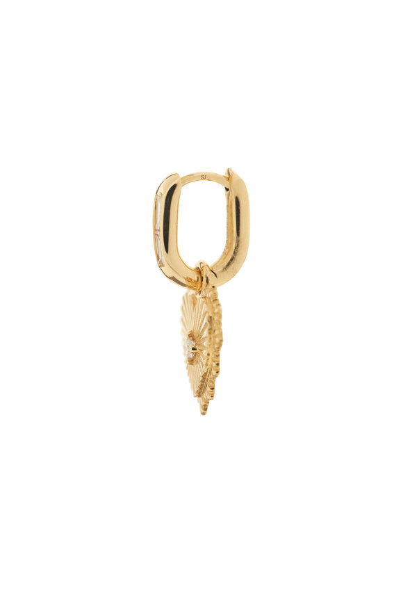 Foundrae - Diamond Small Heart Fob Single Earring