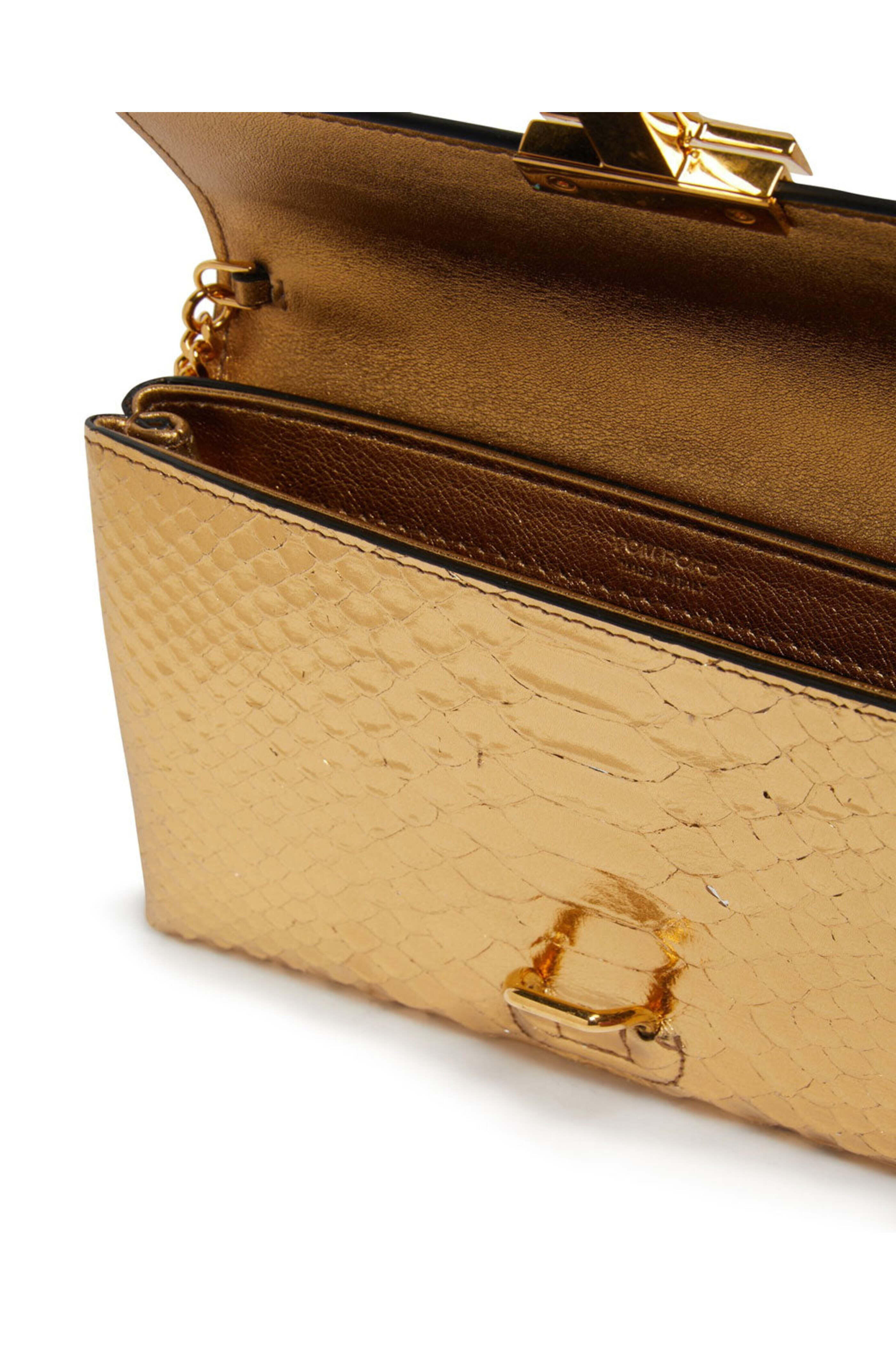 Tom Ford - Laminated Stamped Python Mini Bag in Gold