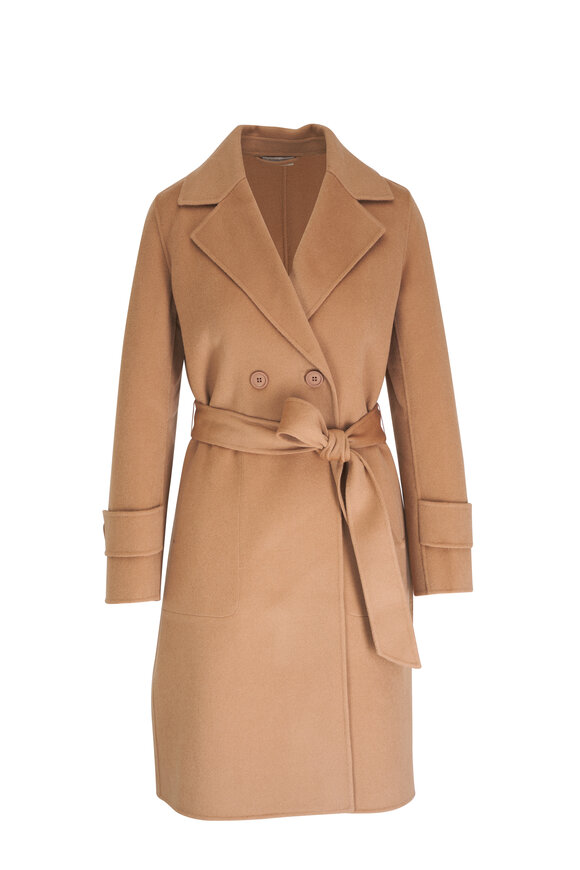 Kinross Camel Wool & Cashmere Belted Coat