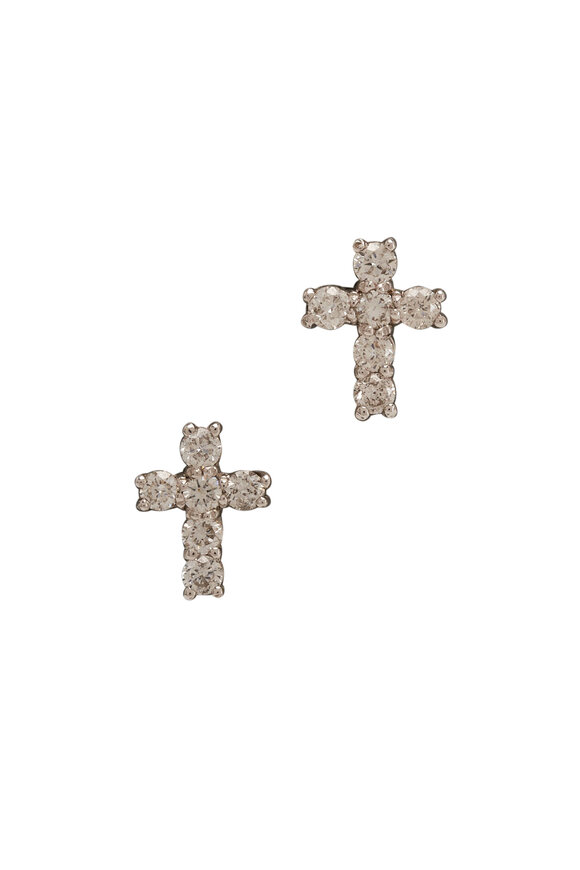 Kai Linz Diamond Cross Stud Earrings
