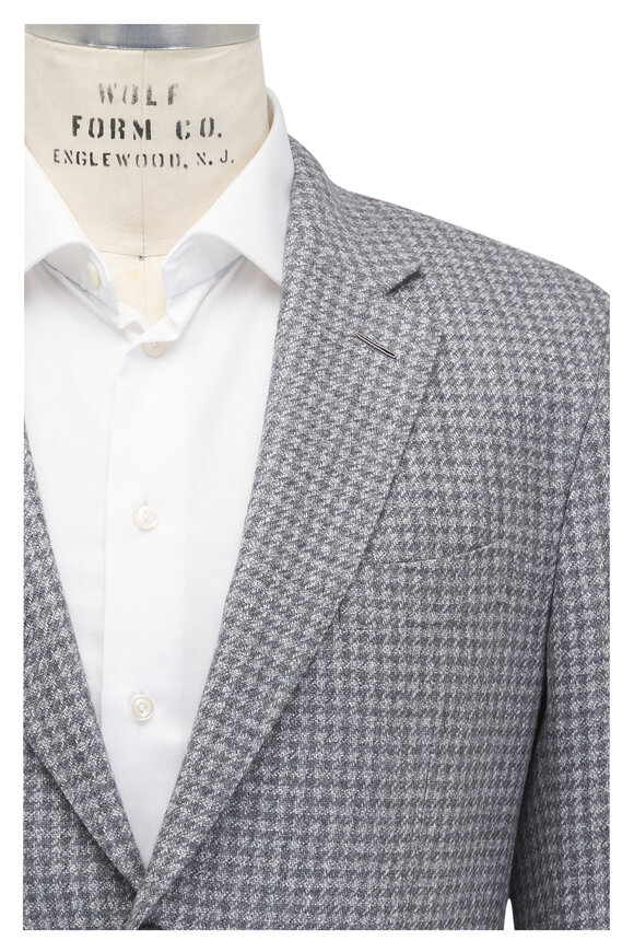 Zegna Couture Gray Houndstooth Sport Coat 