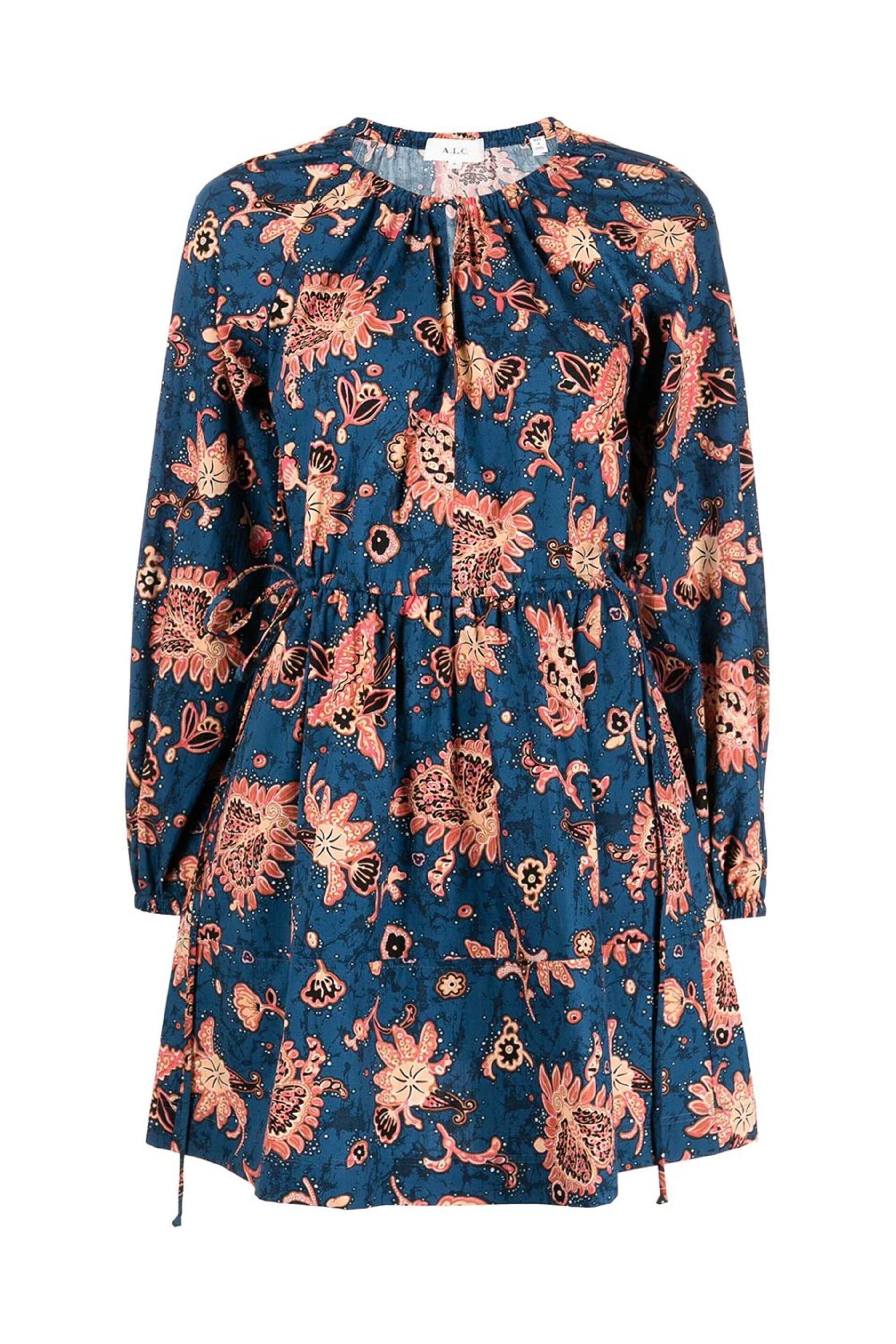 A.L.C. - Blue Long Sleeve Myra Mini Dress | Mitchell Stores