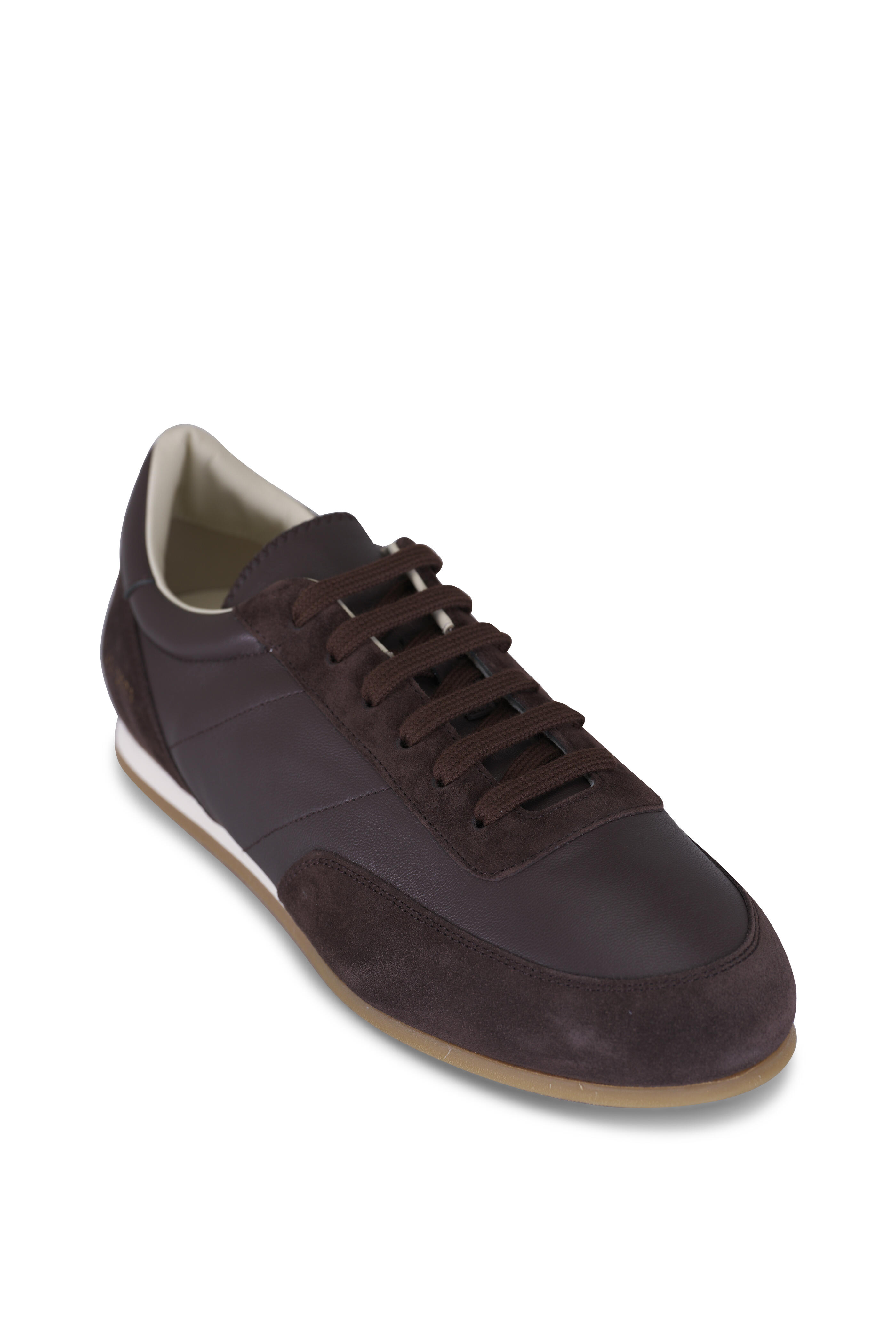 Common Projects - Minimal Runner Brown Suede & Leather Sneaker Common Projects - Minimal Runner Brown Suede & Leather Sneaker