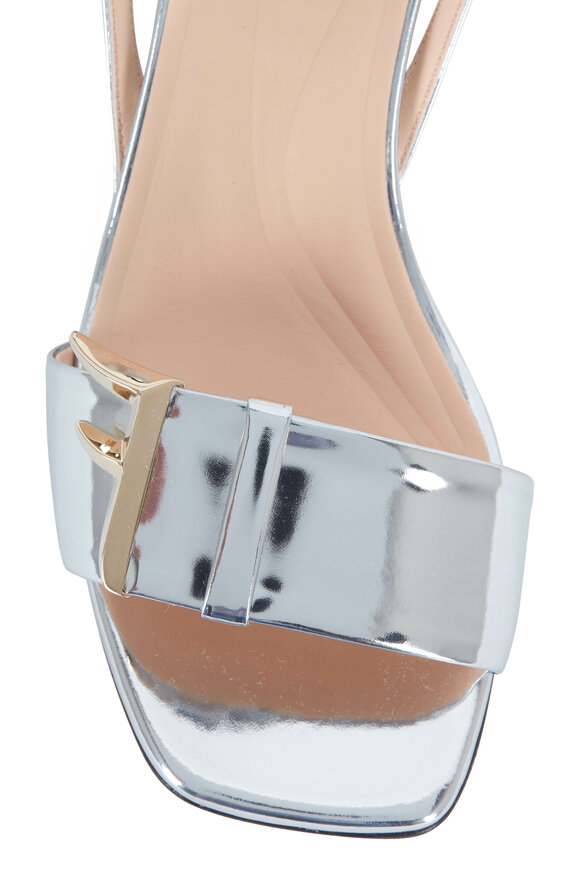 Fendi - FFreedom Silver Mirror Laminate Sandals, 65mm