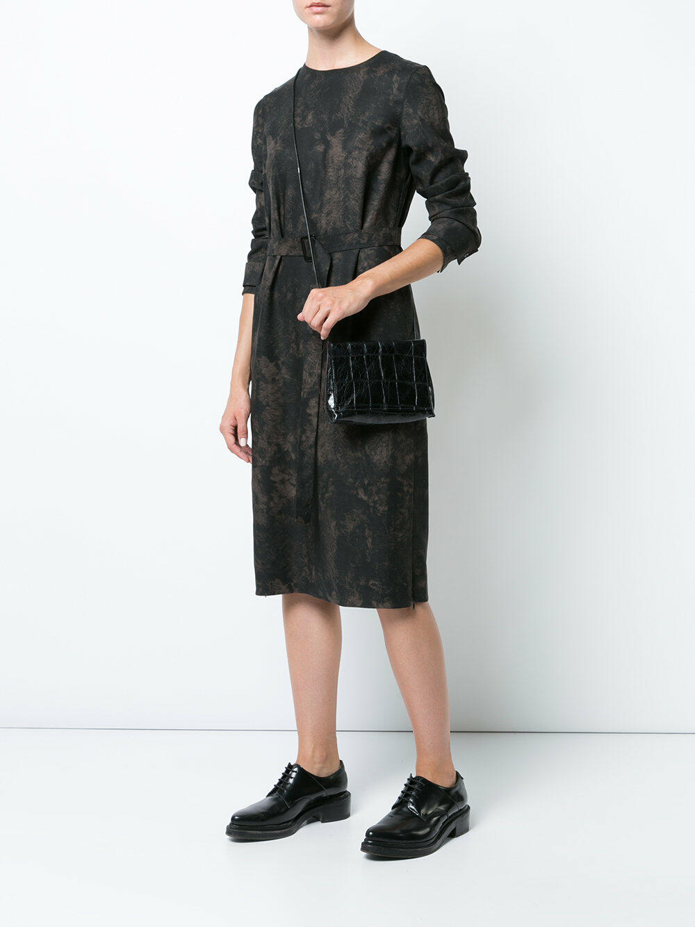 B May Bags - Raven Embossed Maxi Gator Strappy Foldover