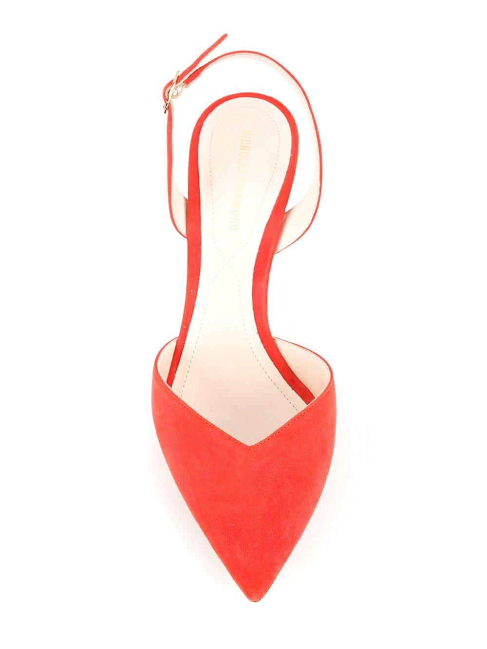 Nicholas Kirkwood - Penelope Red Suede Slingback, 85mm