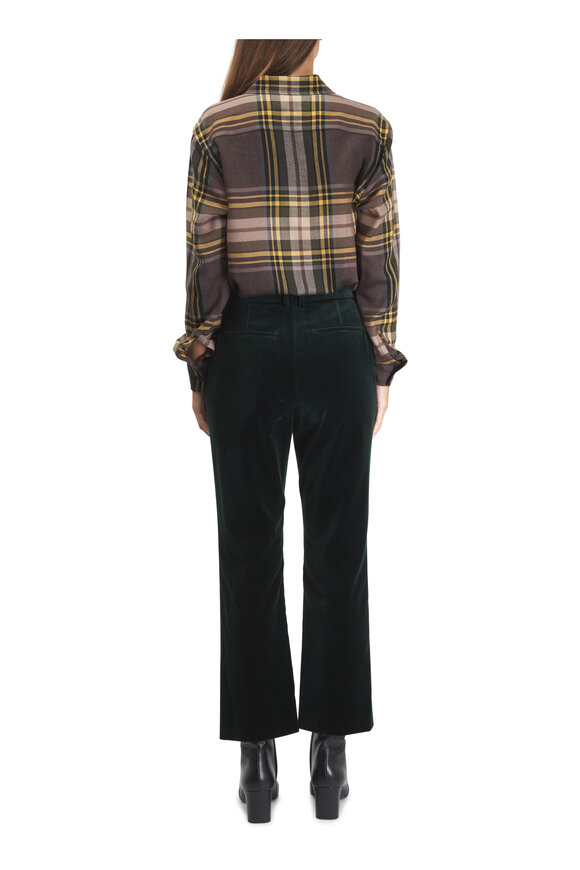 Saint Laurent Cassandra Garden Tartan Plaid Blouse - view 3