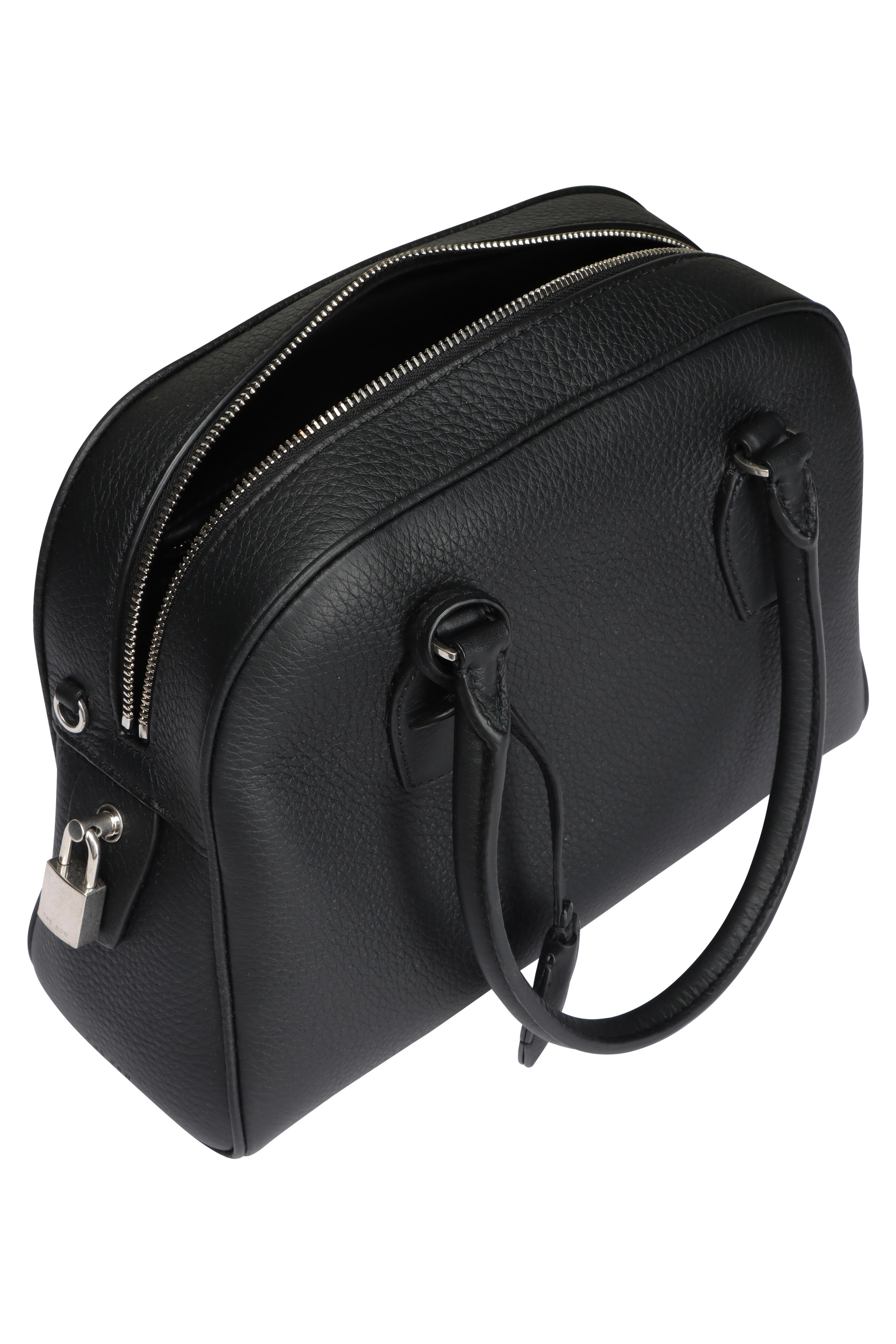 The Row - India 10.00 Black Leather Top Handle Bag