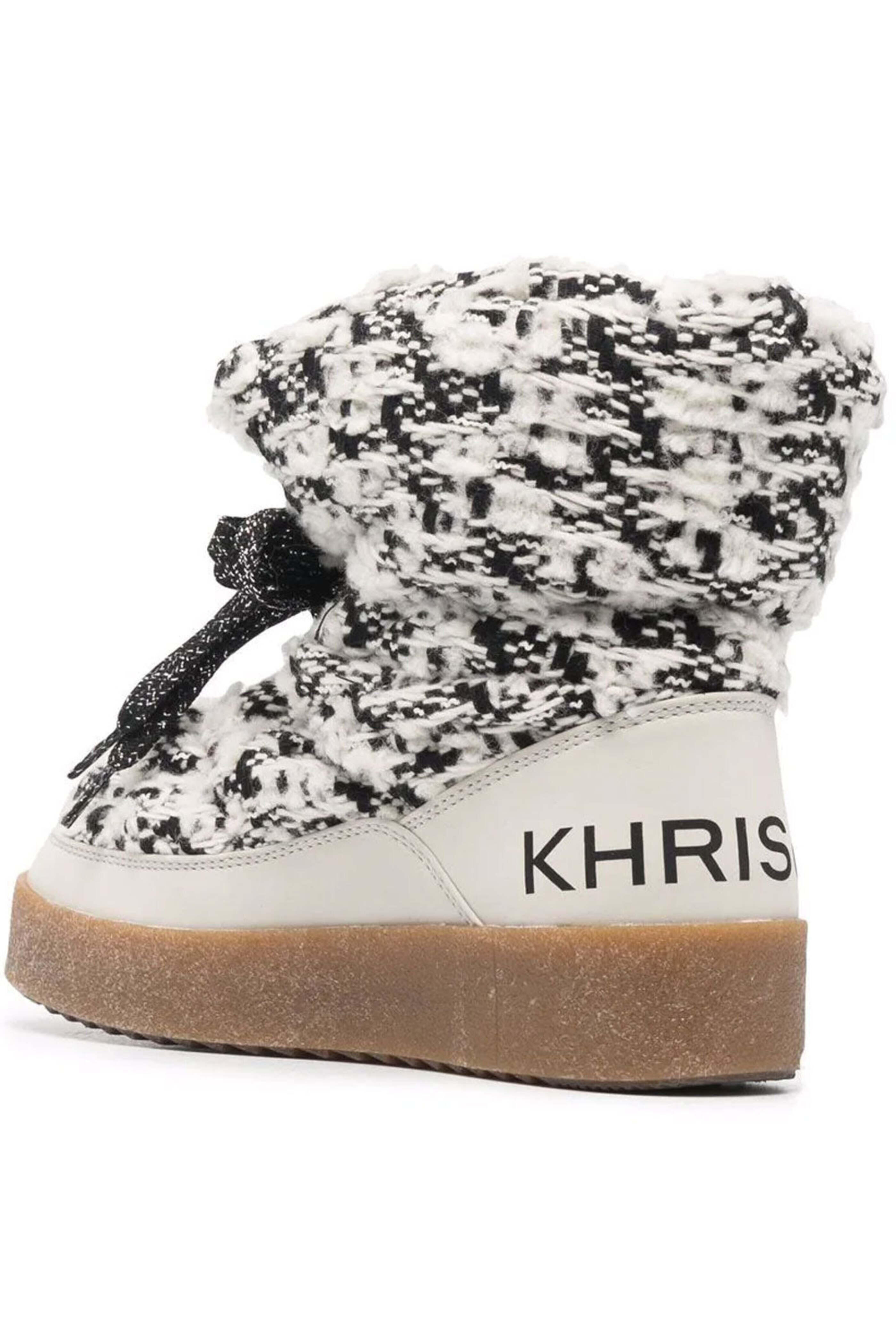 Khrisjoy - Puff Tweed Boot in Black and White