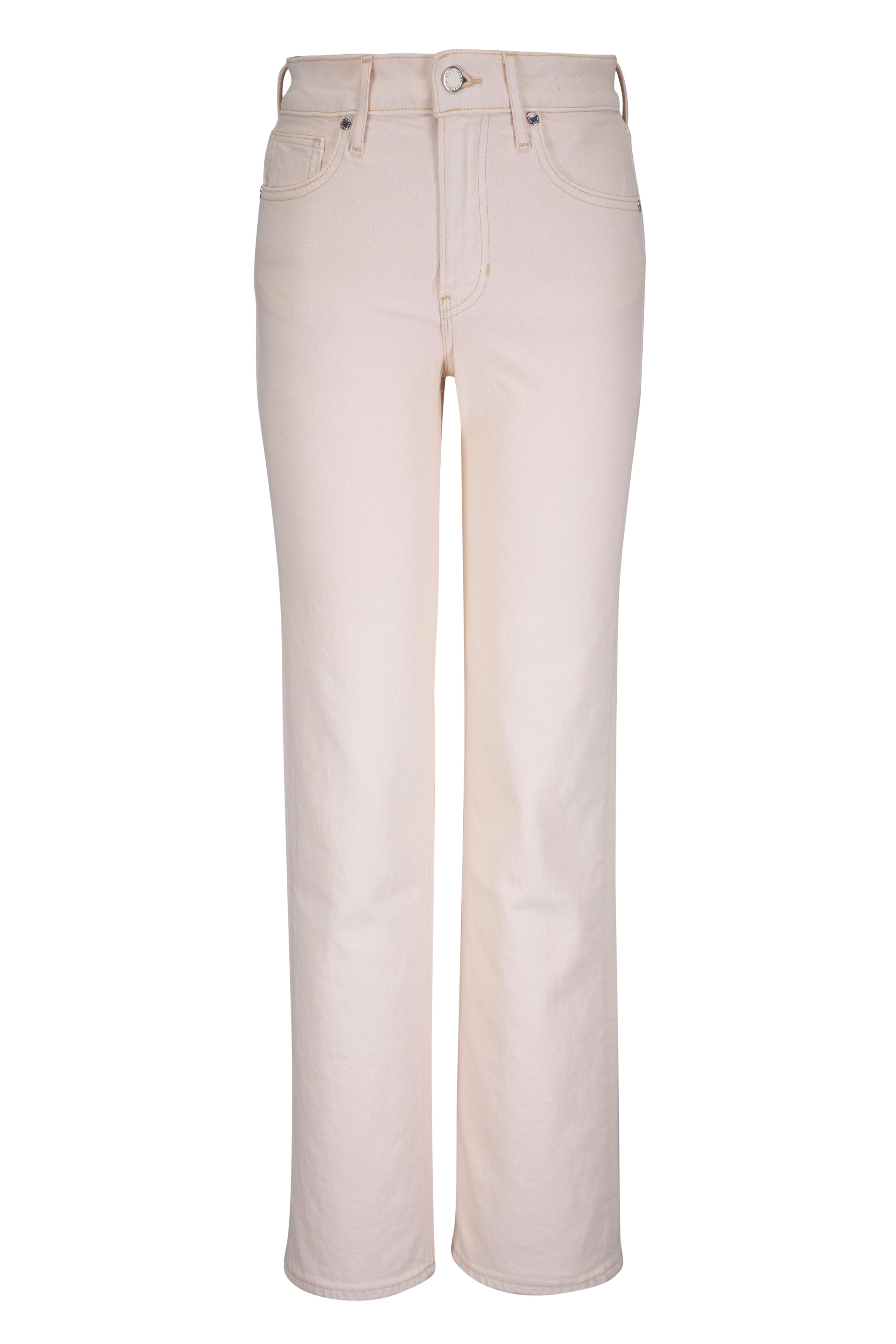 Veronica Beard - Leah Ecru Mid Rise Straight Leg Jean