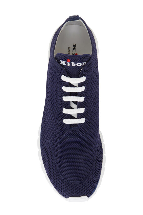 Kiton Navy Knit Sneaker - view 3