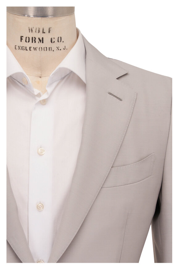 Tom Ford Poplin O'Connor Solid Silver Suit