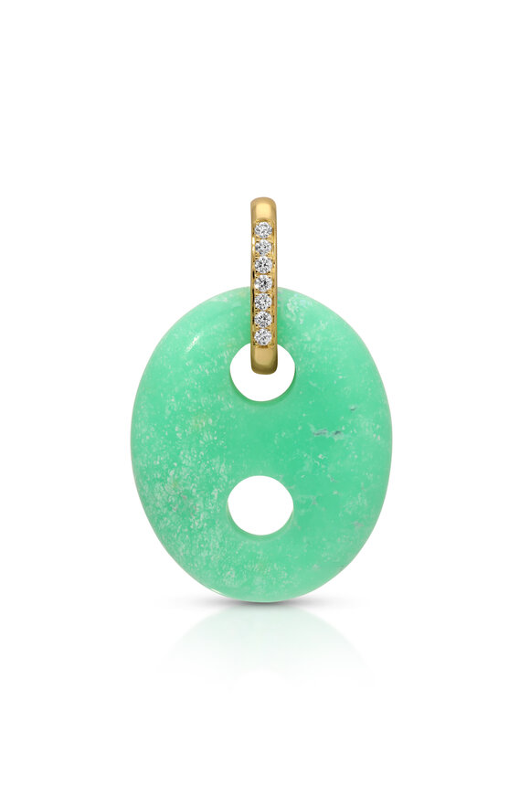 Jenna Blake 18k Yellow Gold Chrysoprase Mariner Link Charm