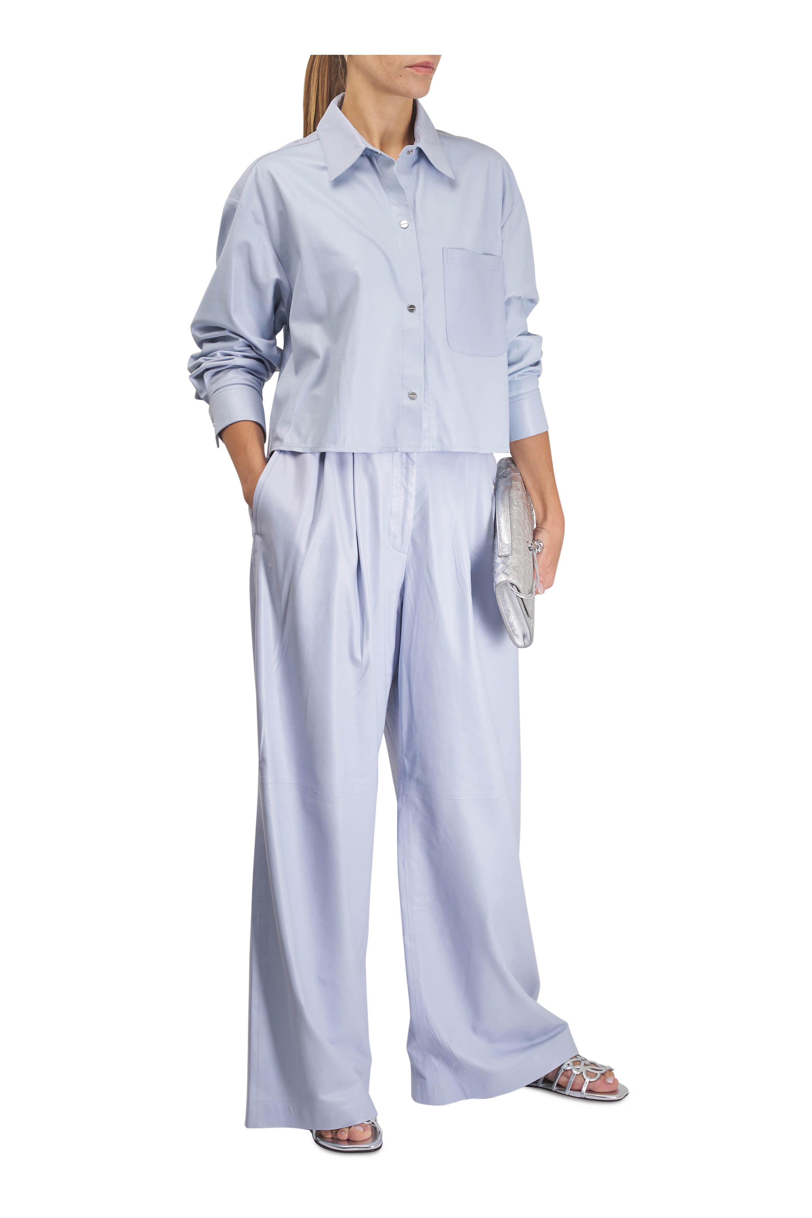 TWP - Avery Light Blue Leather Pant
