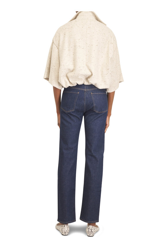 Kiton Cream White Cashmere & Silk Blouson Jacket - view 3