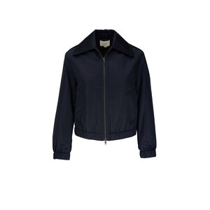 Vince - Coastal Blue Zip Front Bomber Jacket | Mitchell Stores