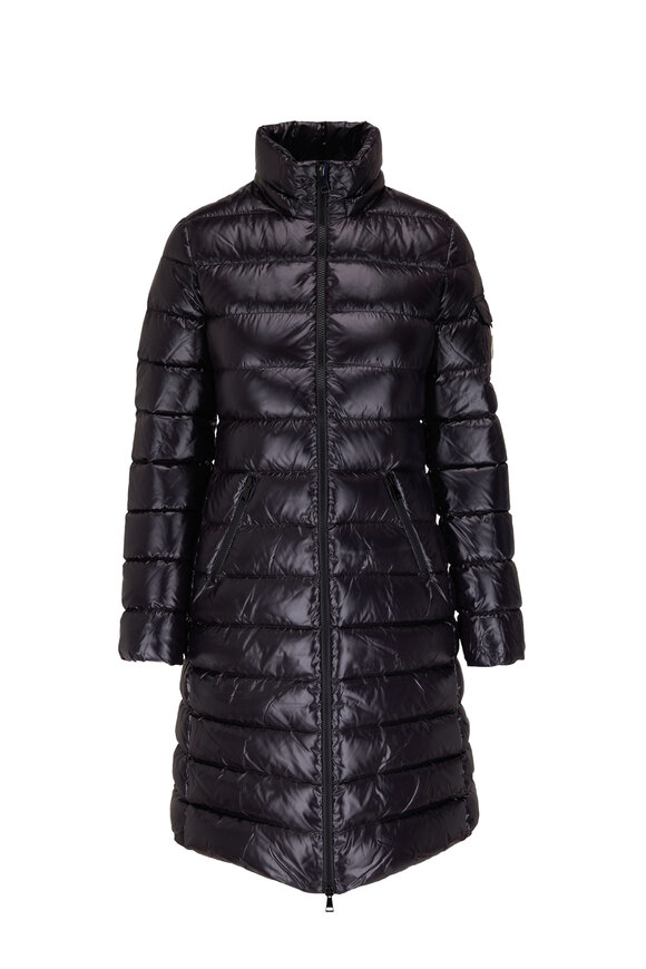 Moncler - Moka Shiny Black Long Fitted Parka