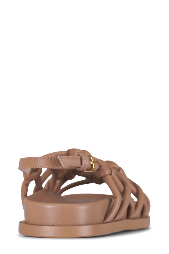 AGL Cristina Knots Cocoa Leather Flatform Sandal - view 4