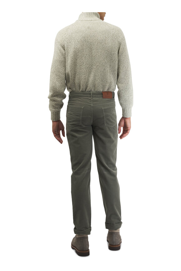 Brunello Cucinelli - Sage Mouline Cashmere Zip Cardigan