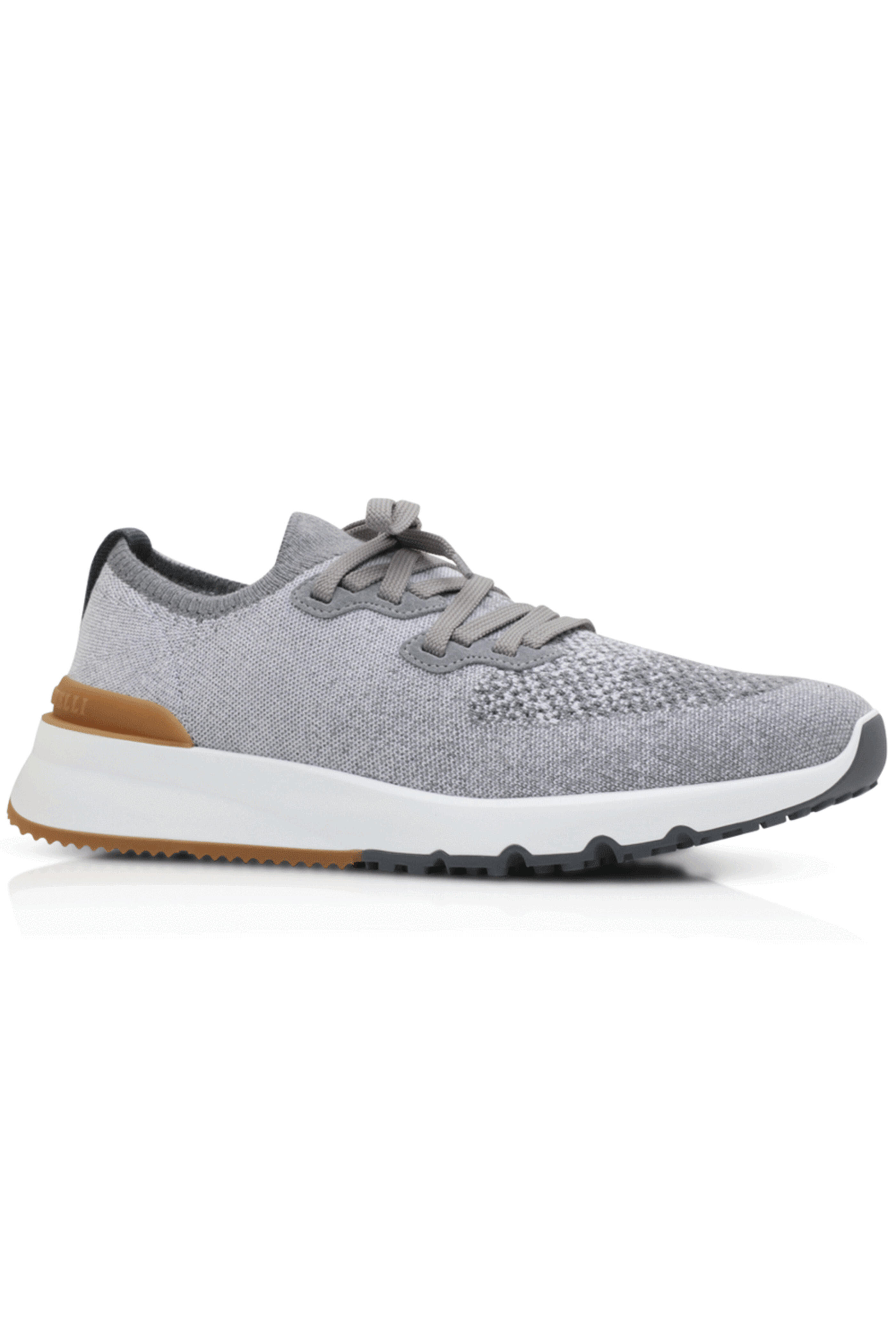 【★カジュアル★】Brunello Cucinelli ☆ ニット スニーカー Brunello Cucinelli - Knit Sneaker in Grey and White