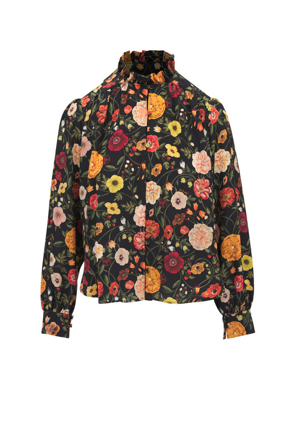 La Double J Botticelli Atelier Multicolor Silk Blouse