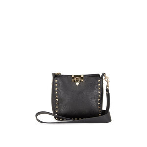 【関税&送料込】Valentino Garavani Black Leather Rockstud Ha Valentino Garavani Rockstud Leather Clutch Bag | Black