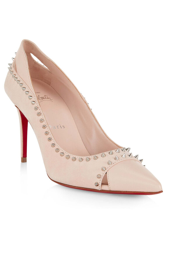 Valentino Garavani - Rockstud & Raffia Rose Quartz T-Strap