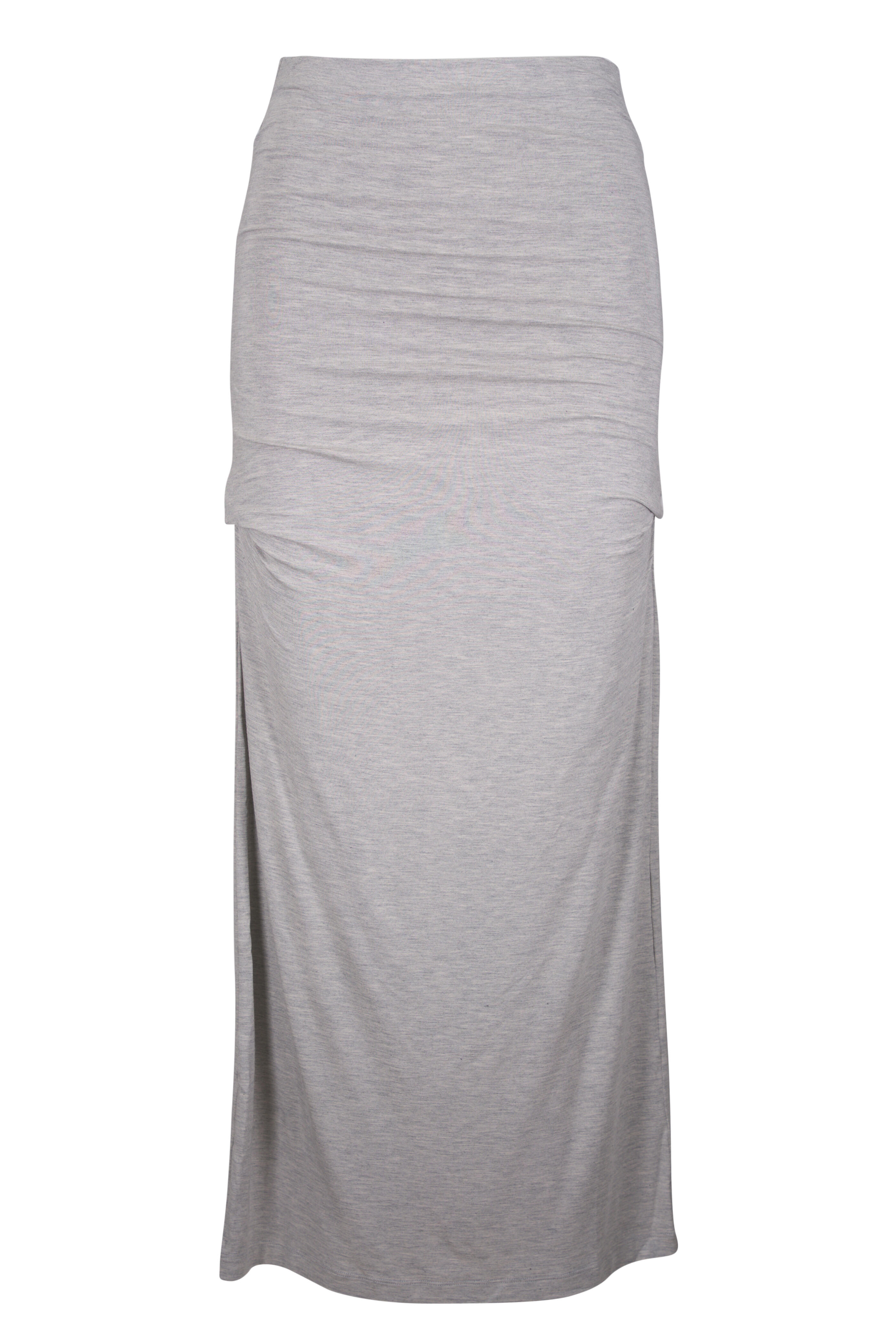 Totême - Pale Gray Melange Draped Jersey Skirt - view 1