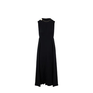 【Victoria Beckham】フローラル cadyミディドレス Victoria Beckham - Black Fluid Cady Sleeveless Front Pleat