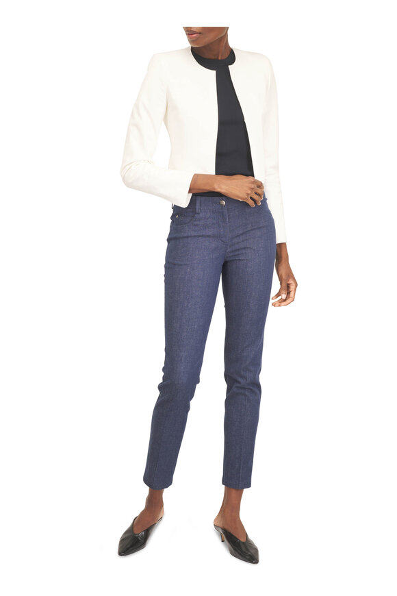 Akris Navy Stretch Silk Knit Top - view 4