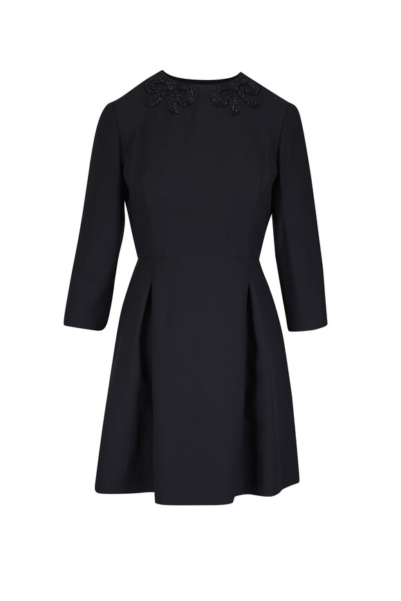 Valentino Black Embroidered Mini Dress - view 1