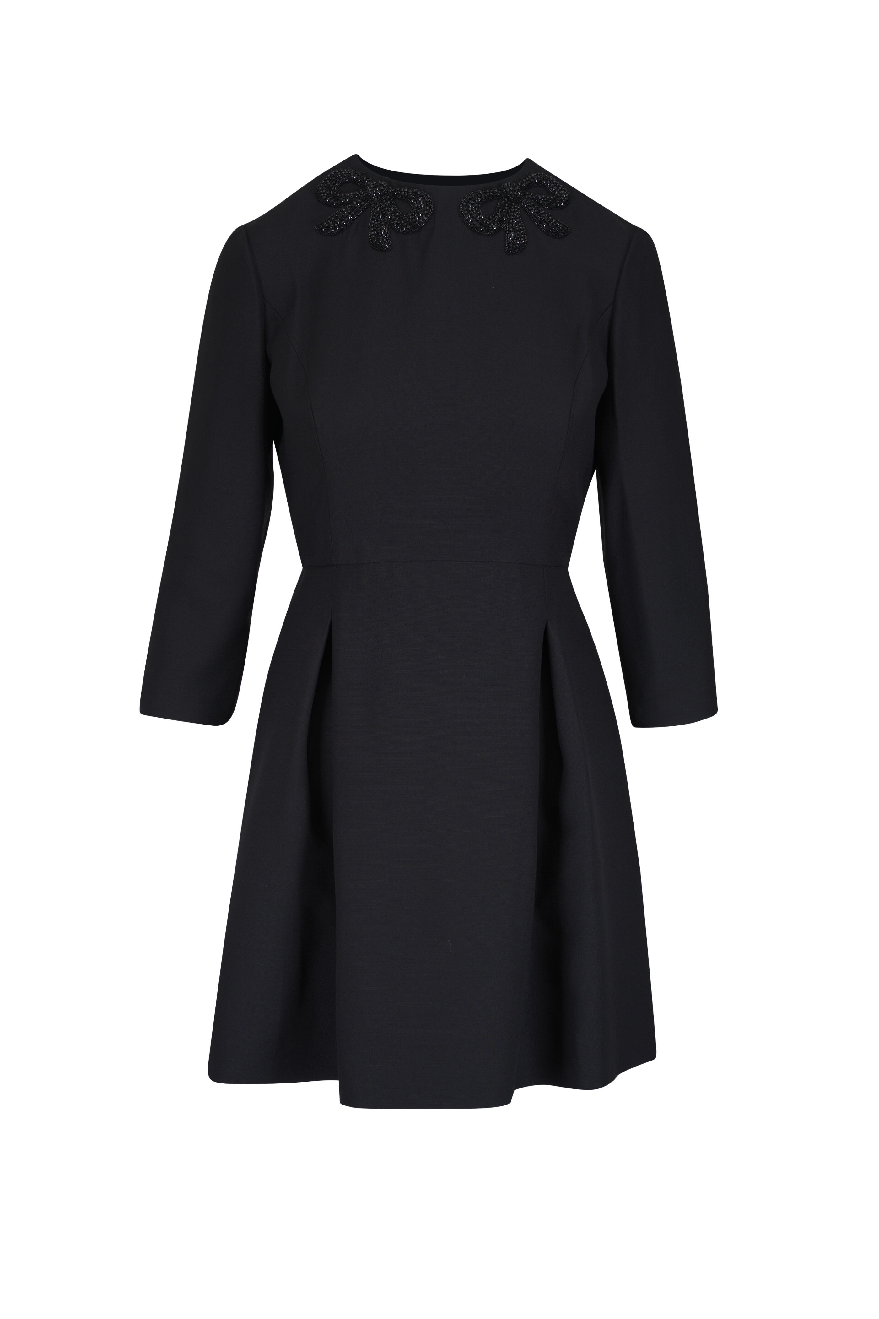 Valentino - Black Embroidered Mini Dress - view 1