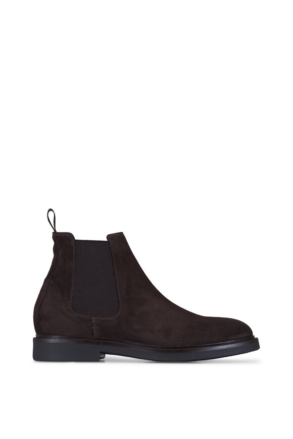 Aquatalia Prospero Dark Brown Suede Chelsea Boot - view 3