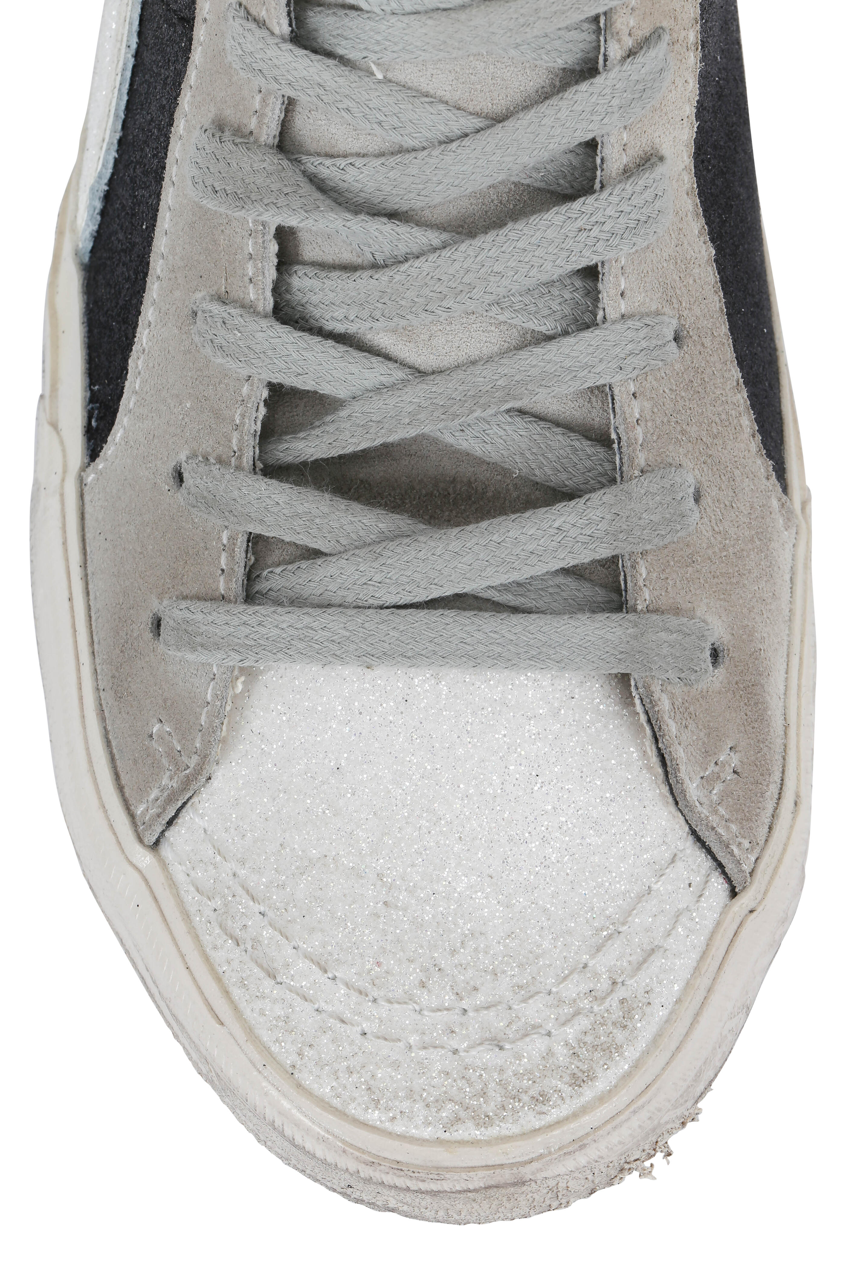 Golden Goose - Women's Black & White Glitter Slide Sneaker